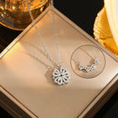 Colar Feminino Com Zircônias 2 Em 1 Formato Trevo e Corações SH - 506 - Colar Feminino Com Zircônias 2 Em 1 Formato Trevo e Corações Superfacilita Prata 